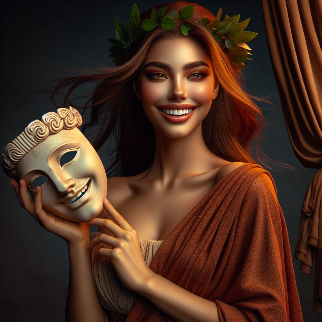 Thalia: Muse of Comedy in Digital Matte Painting