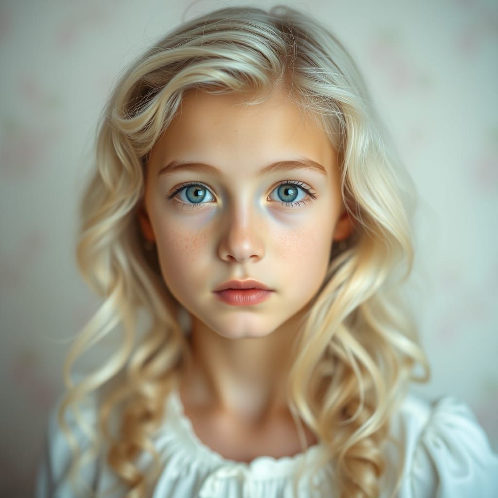 Ethereal Portrait of Teenager in Art Nouveau Style