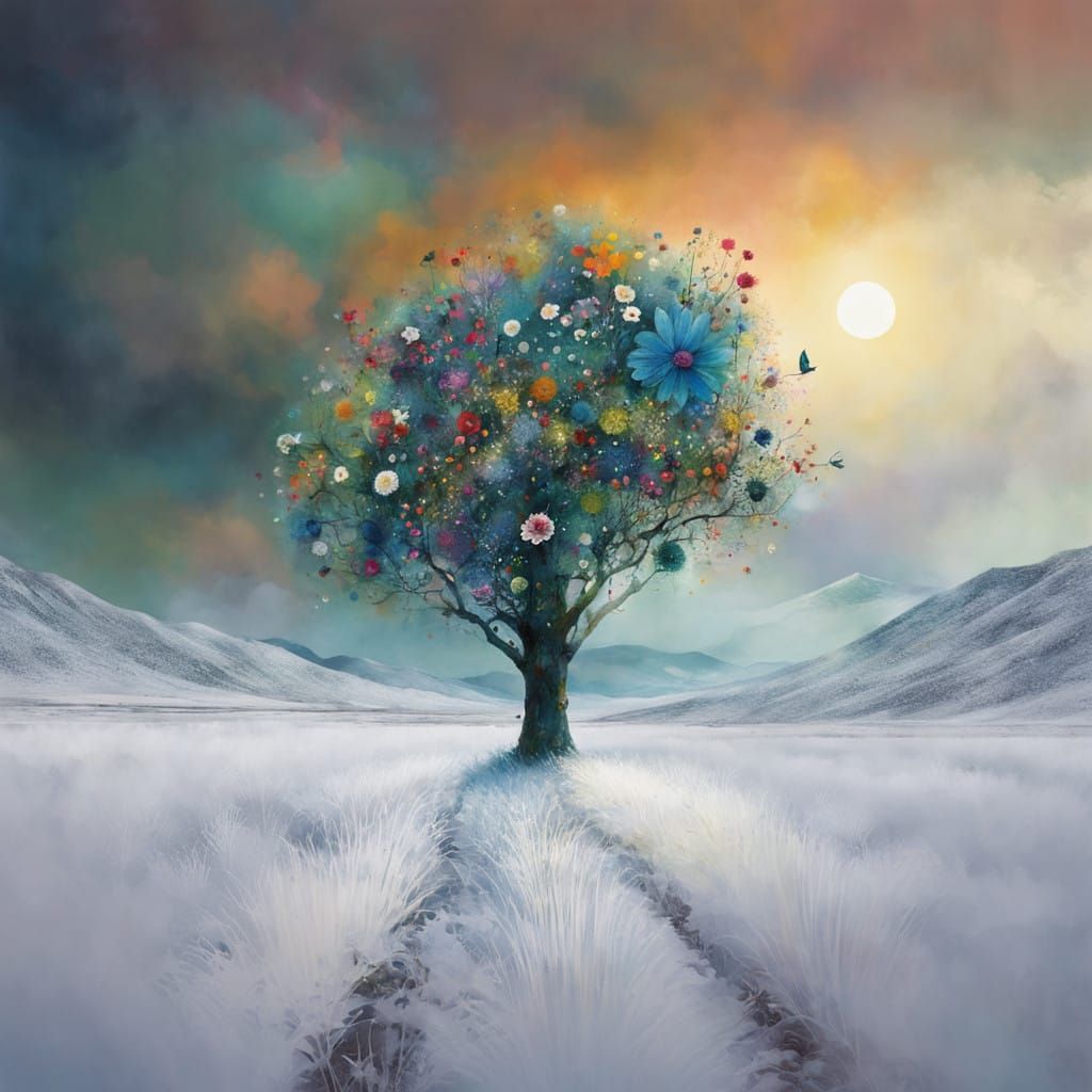 Dreamy Wildflower Wonderland in Whimsical Surreal Style