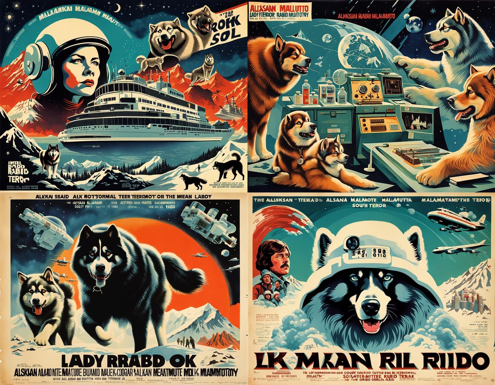 1970s Movie Poster: Rabid Malamute at South Pole