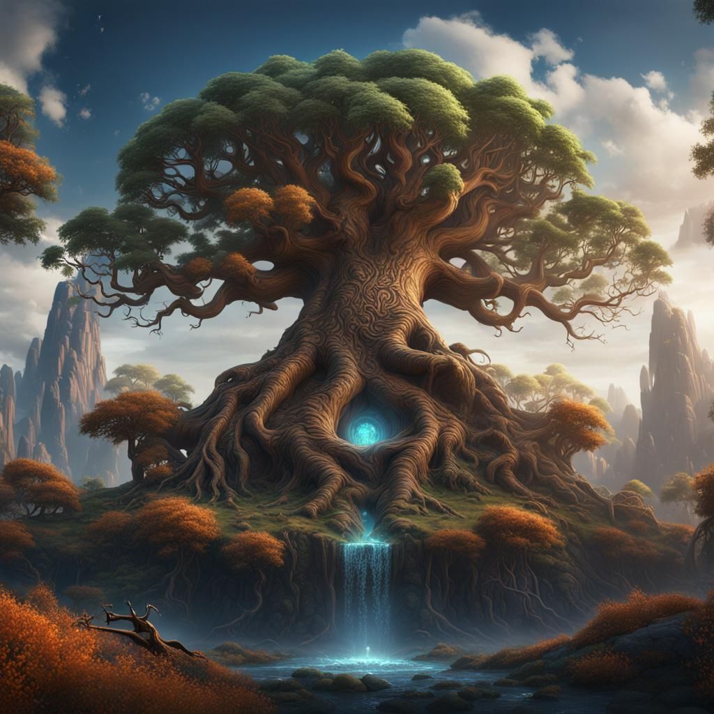 Yggdrasil: Detailed Matte Painting in Deep Color