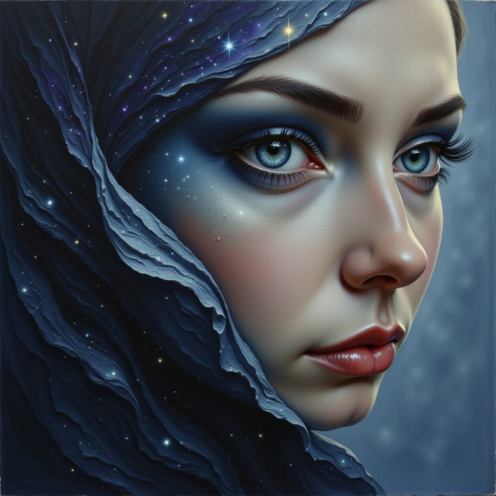 Surreal Portrait of Sadness and Hope