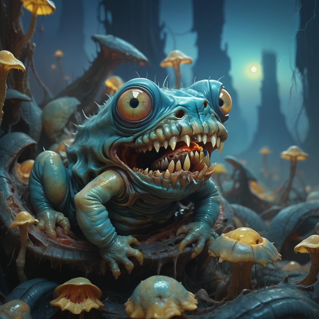 Surreal Macabre Baby in Abstract Digital Art