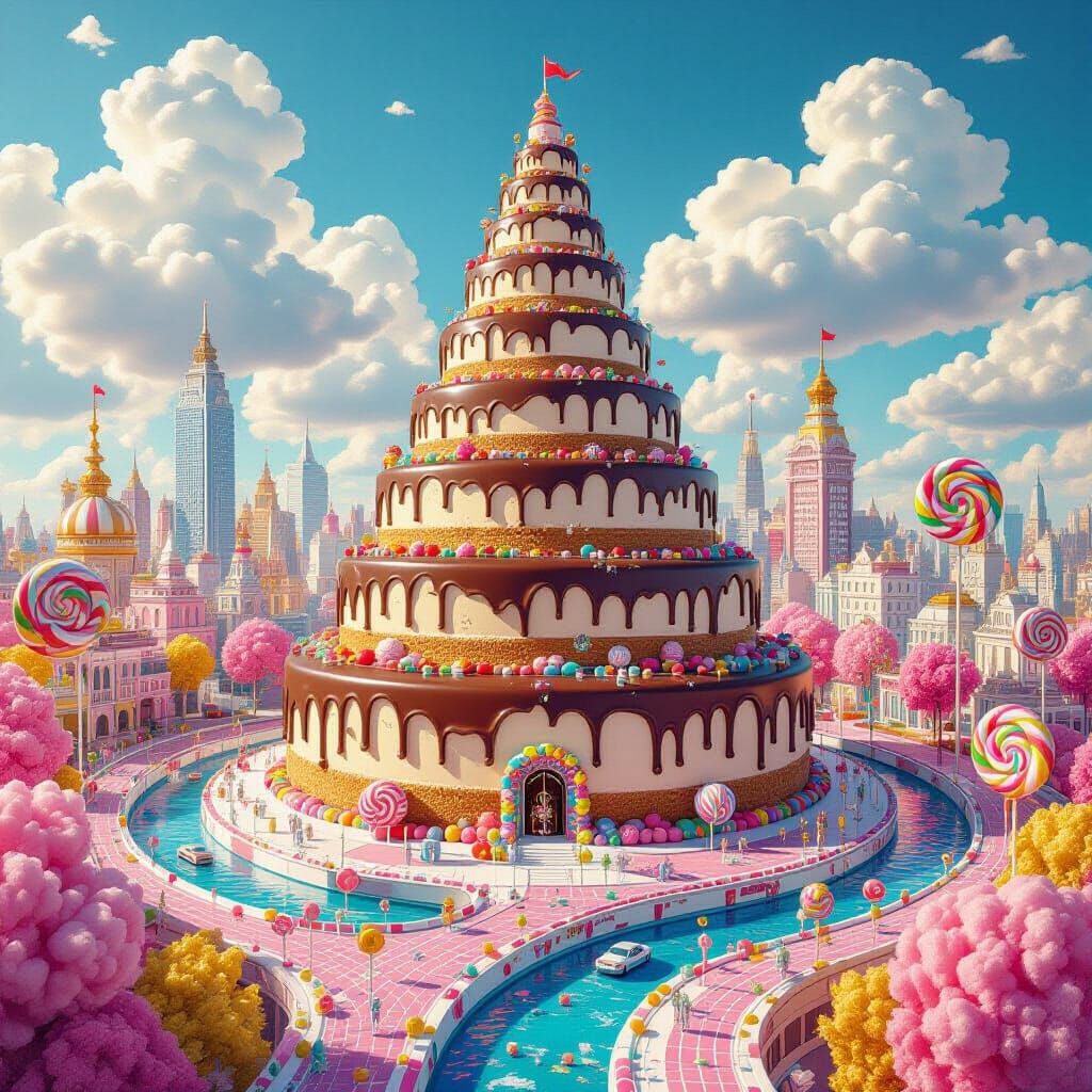 Hyperrealistic Food Metropolis Inspired by Digital Art