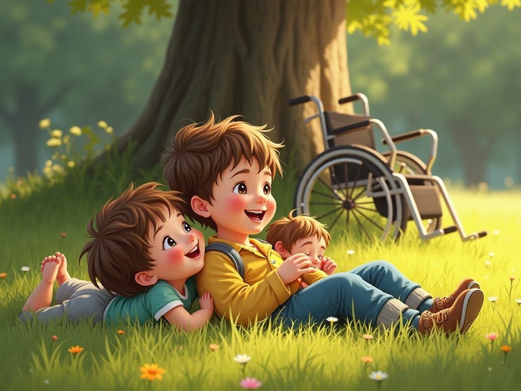 Joyful Children's Outing in Vintage Illustration Style