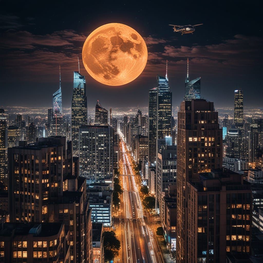 Futuristic Art Deco Cityscape at Dusk