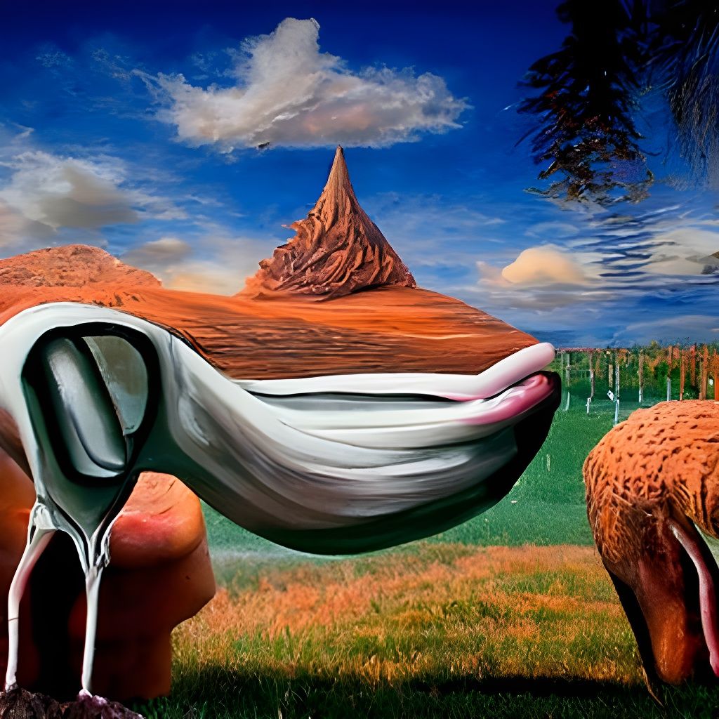 Surreal Flower Meadow Oil Painting