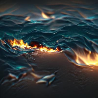 Underwater Fire: A High-Resolution Oceanic Scene