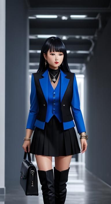 Senior Executive in Skirt Suit and Boots