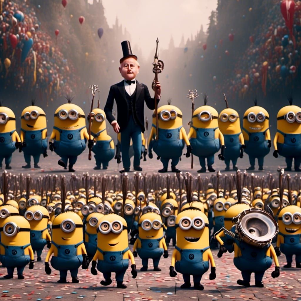 Minions Marching Band on Parade in Cinematic Style