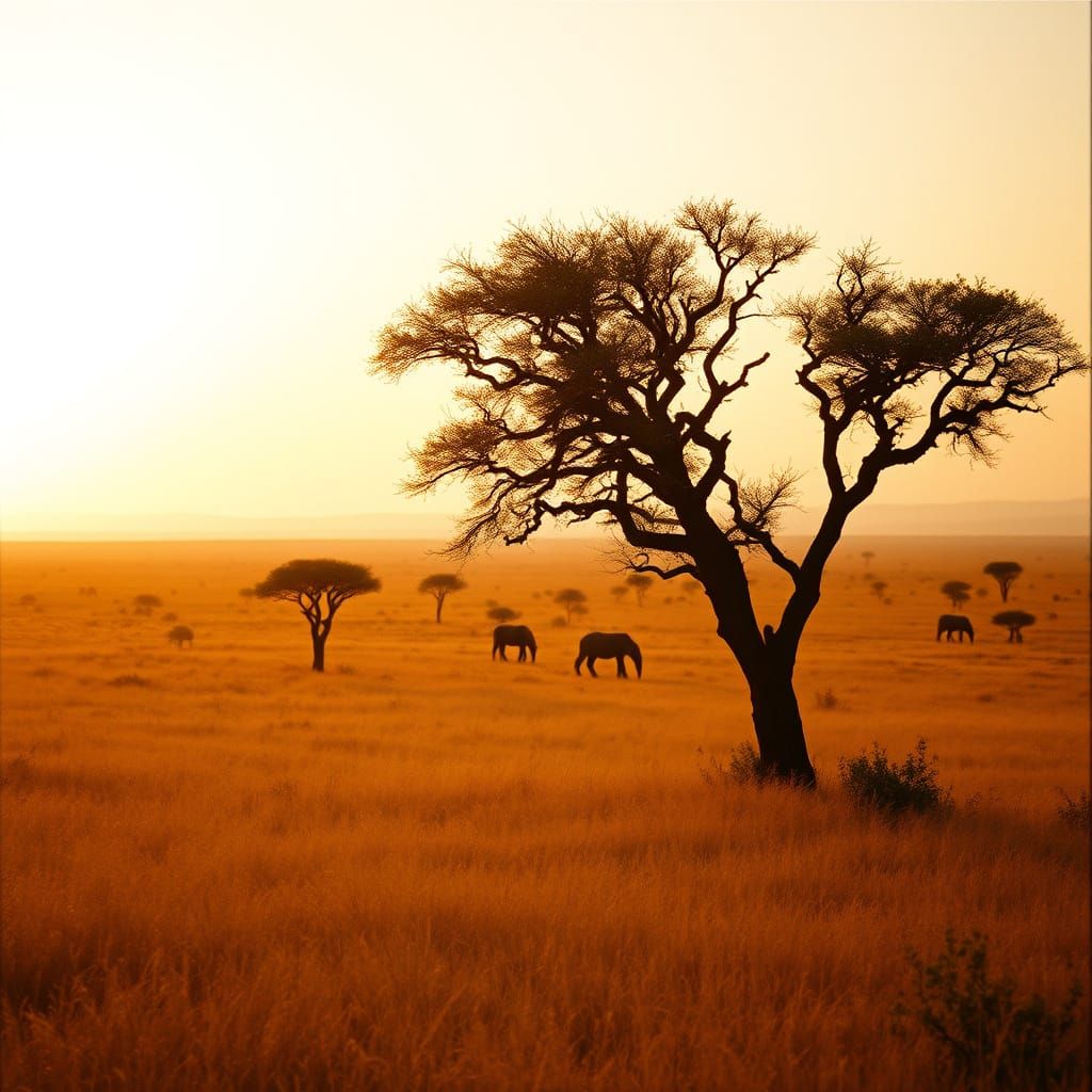 Warm Light on the African Plains