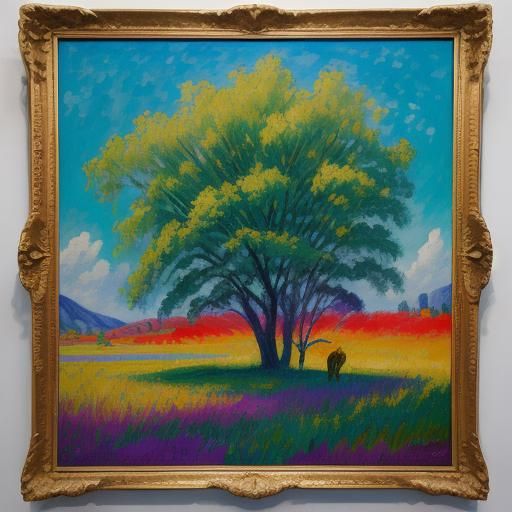 Zulu Warrior in Savannah: Expressionist Impasto Painting