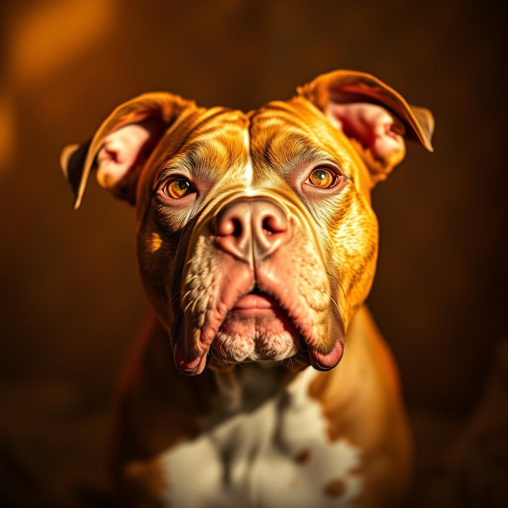 Affectionate Pit Bull Portrait in Vibrant Pop Art Style