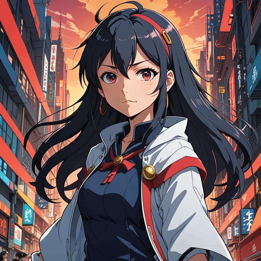 Vibrant Anime Artwork with Dynamic Cel-Shaded Illustrations