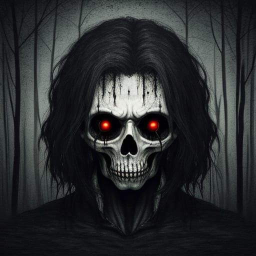 Dark Horror Portrait of Ominous Anxiety