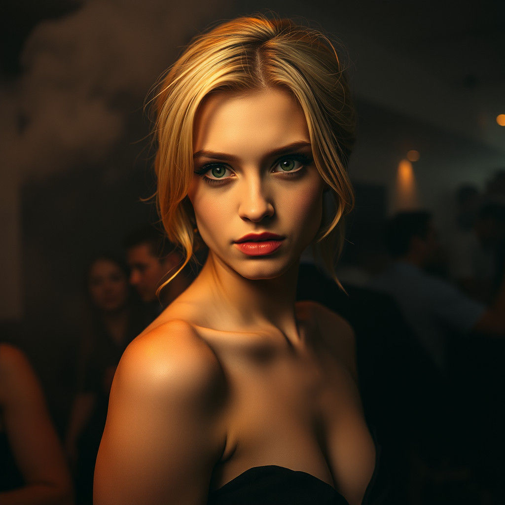 British Girl with Emerald Eyes in Film Still Style