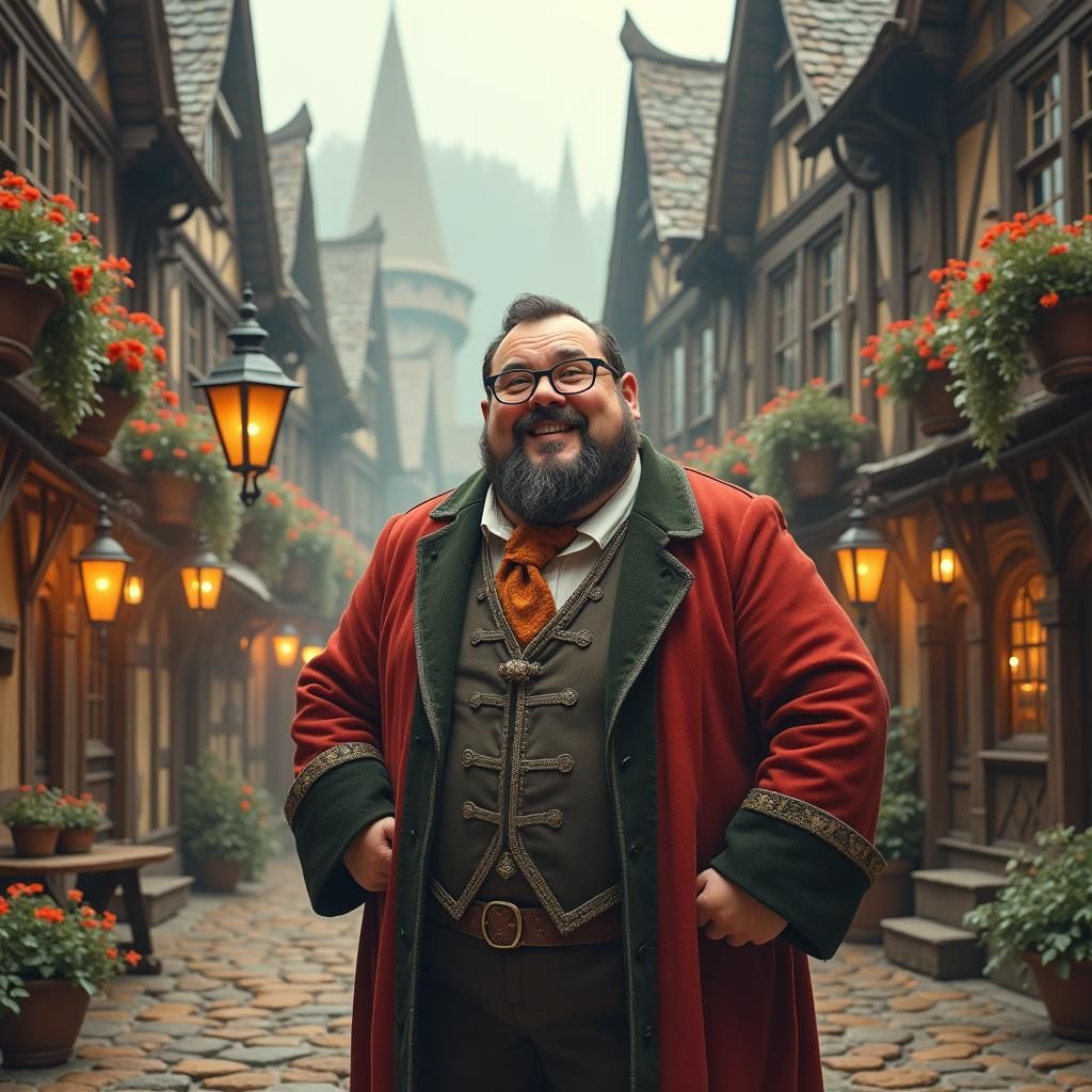 Medieval Mayor in Mystical Town Square