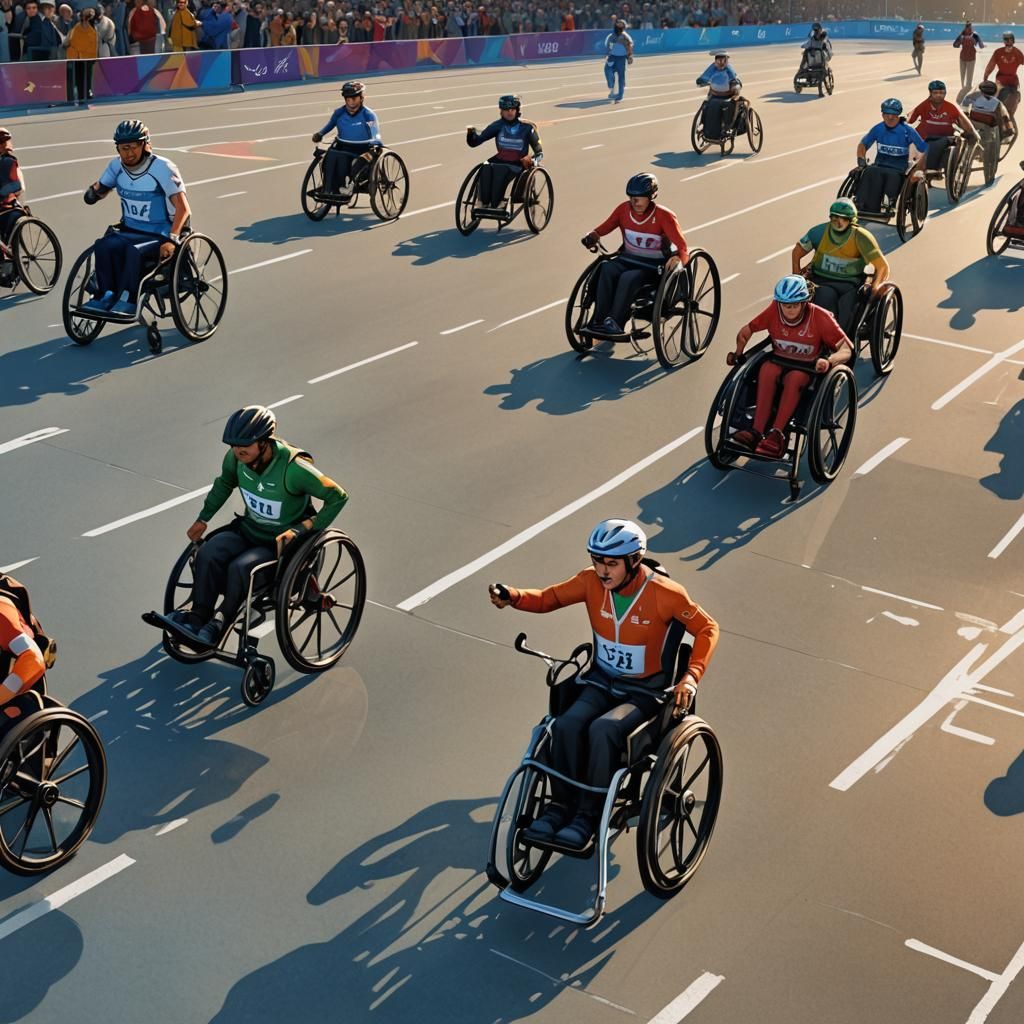 Para-Athlete Wins at Dawn: Watercolor Art