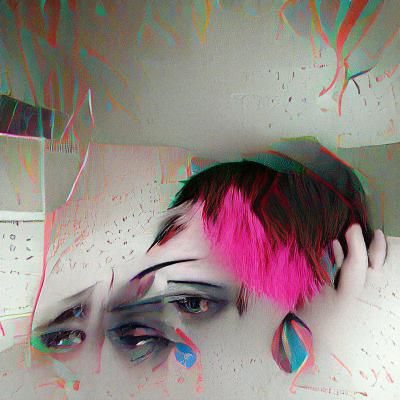 Distressed Figure Expressing Anxiety and Depression