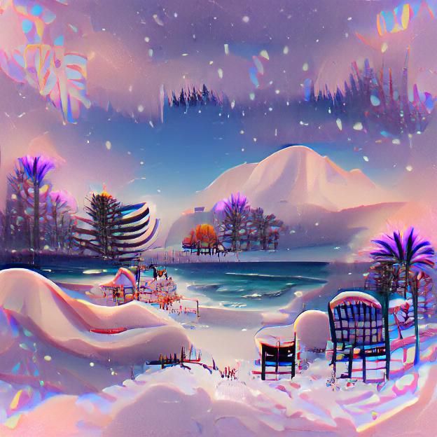 Abstract Winter Landscape AI Creation