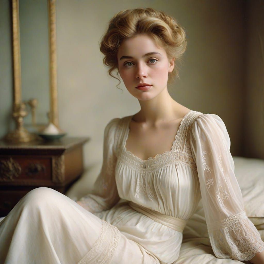 Gibson Girl in Autochrome Photograph Style