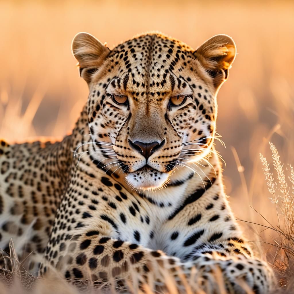 Sleeping Leopard in Savannah: Wildlife Photography