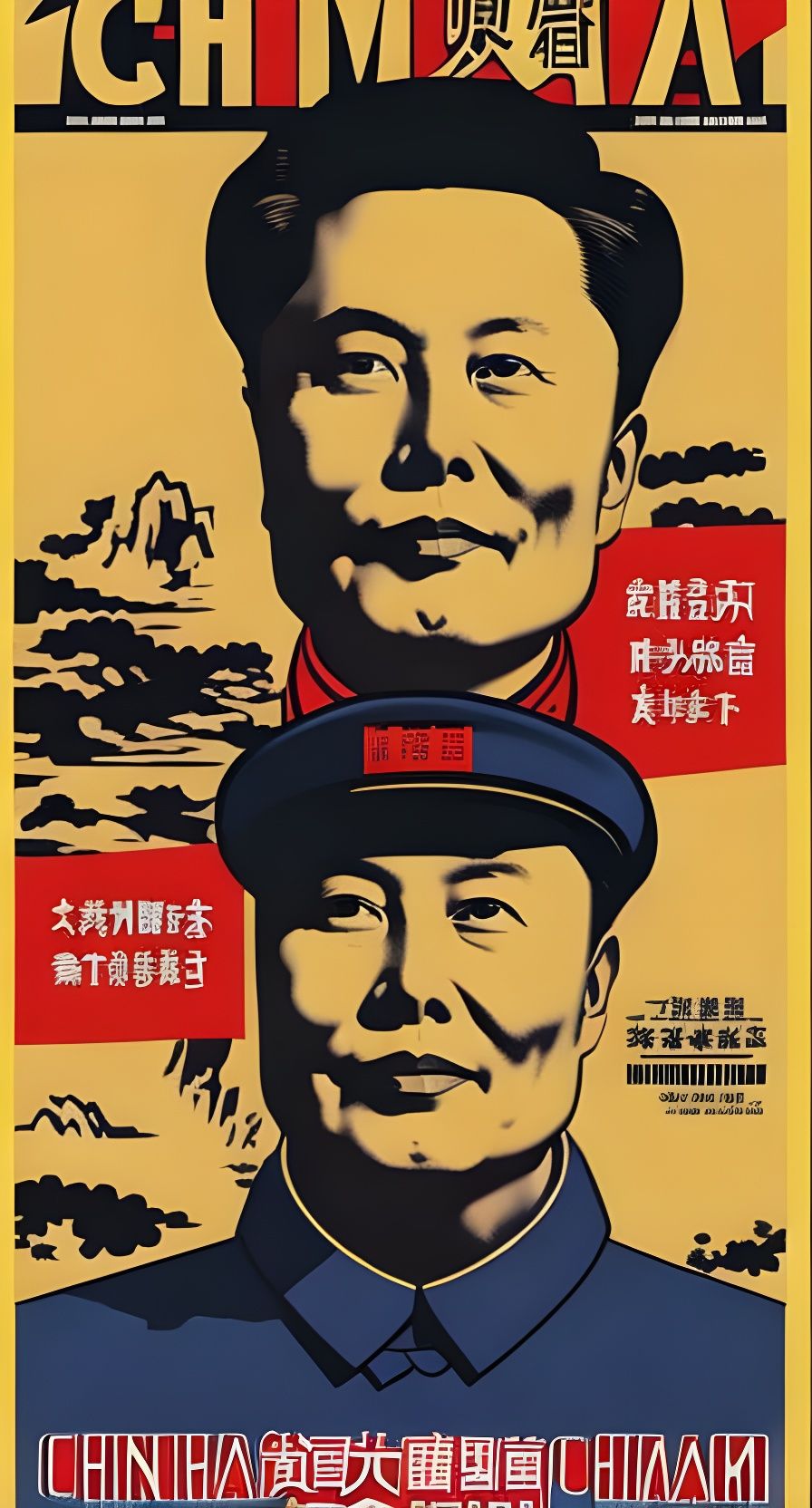 Elon Musk as Chairman Mao: Propaganda Art