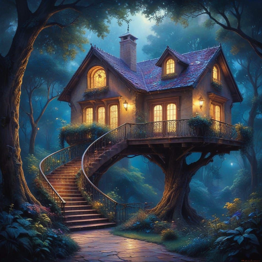 Surrealistic Treehouse in Mediterranean Style