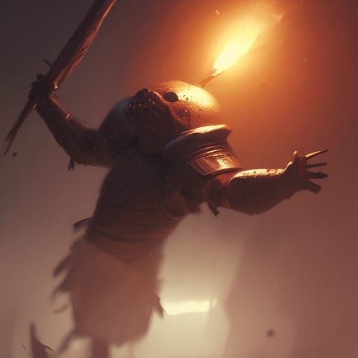 Armored Potato Warriors in Dark Fantasy Style