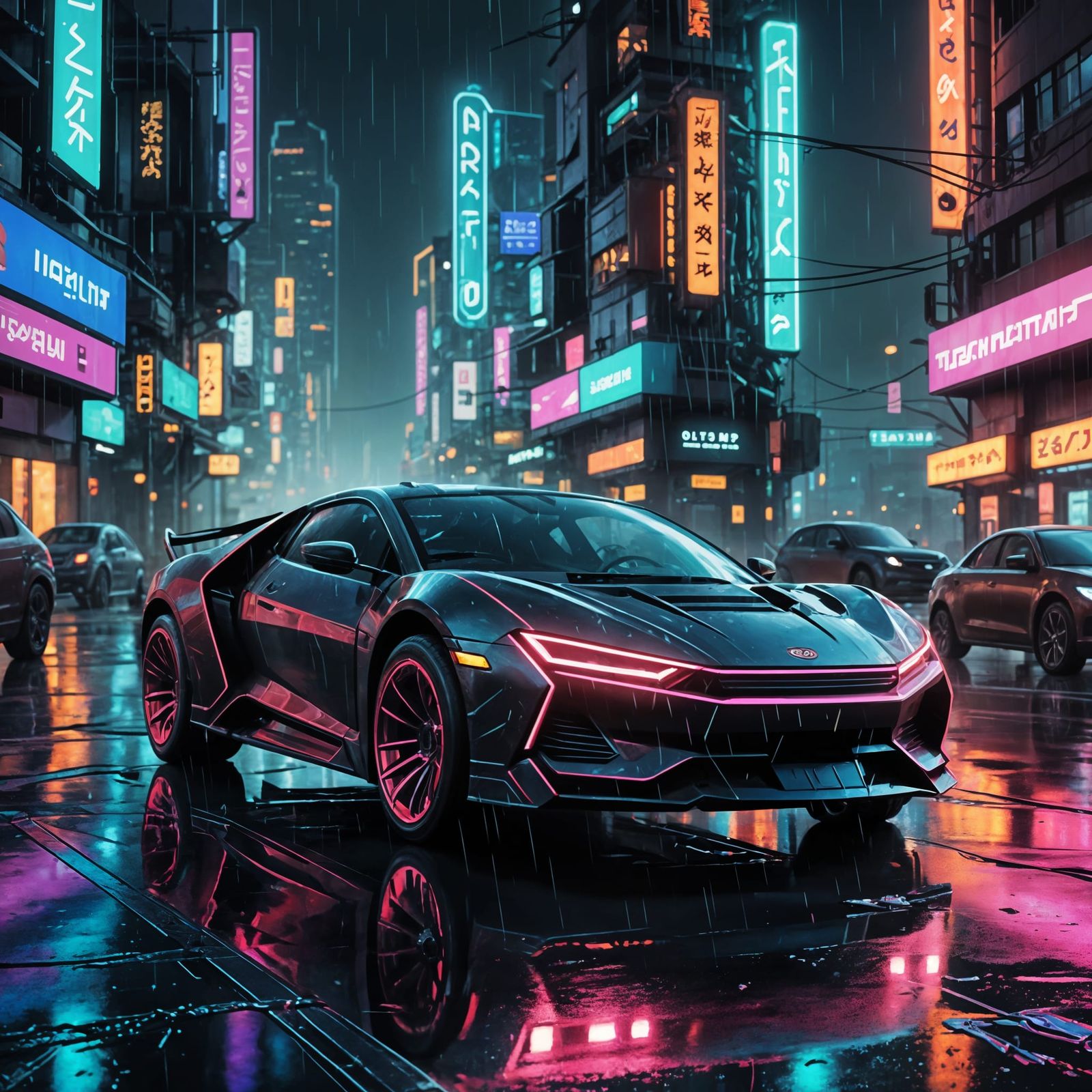 Cyberpunk Cityscape at Night