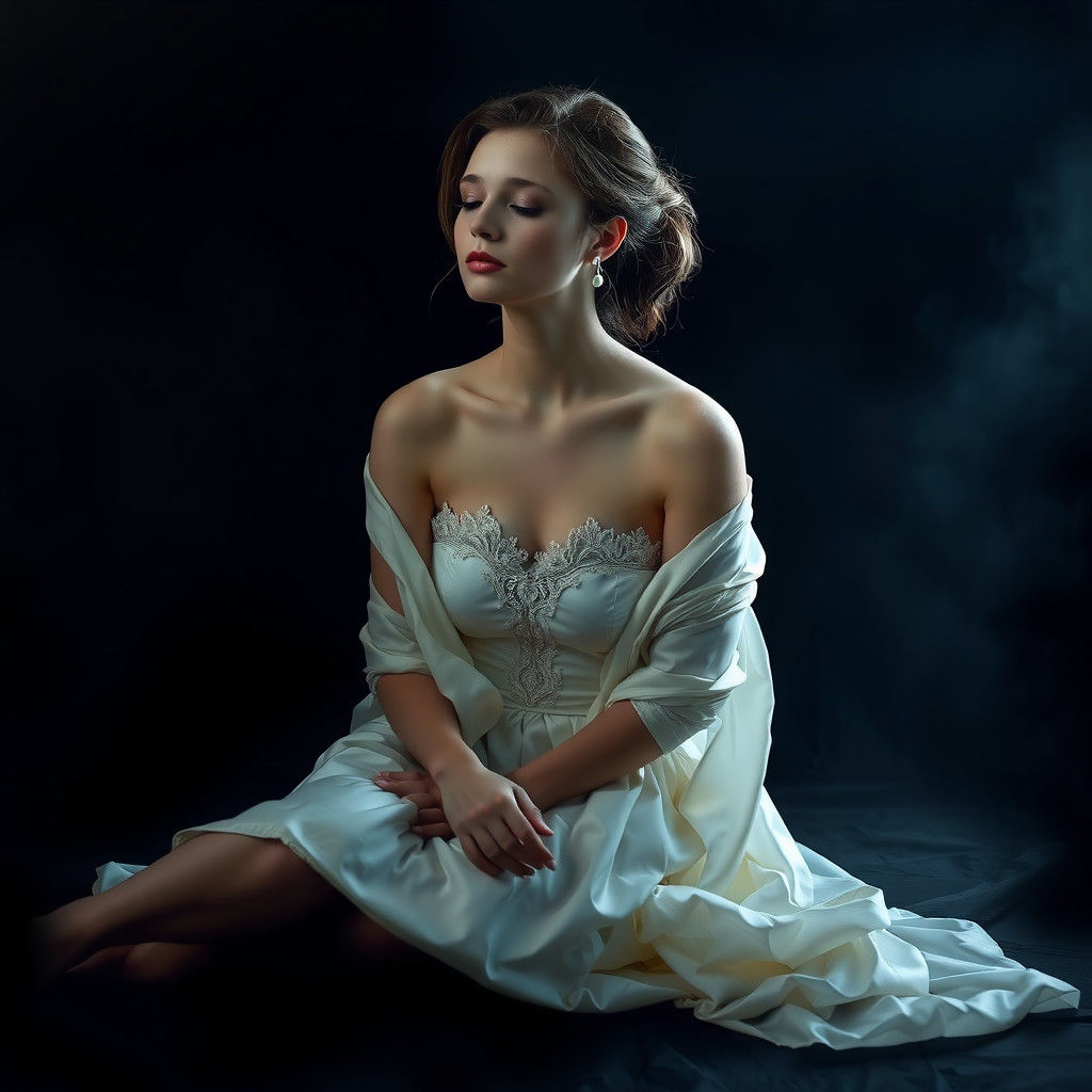 Elegant Portrait in Chiaroscuro Lighting