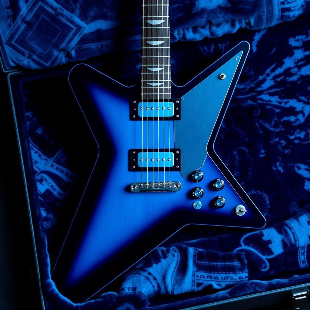 Blue Gibson Flying V in Rothko Style