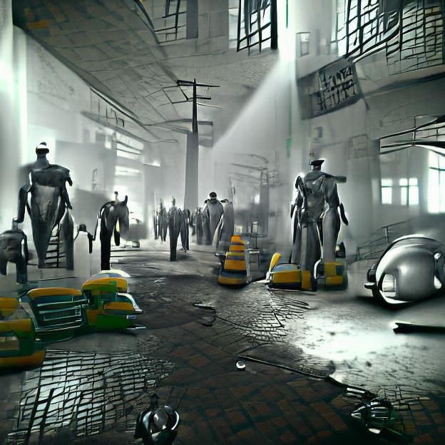 Dystopian Robot Overlords in Film Noir Style