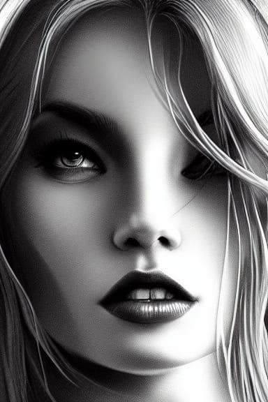 Striking Black and White Portrait of a Woman