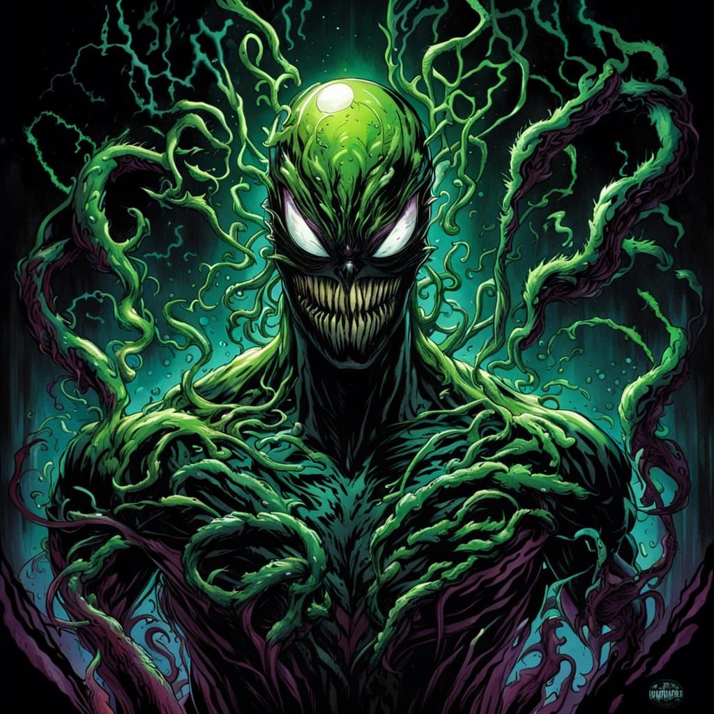 Radioactive Slime Symbiote in Comic Book Style