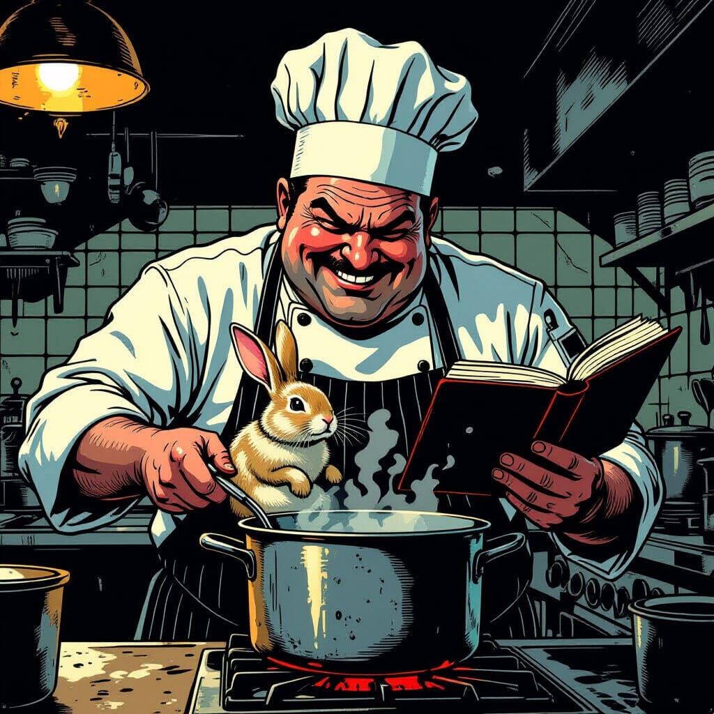 Sardinian Chef with Rabbit, Sin City Style