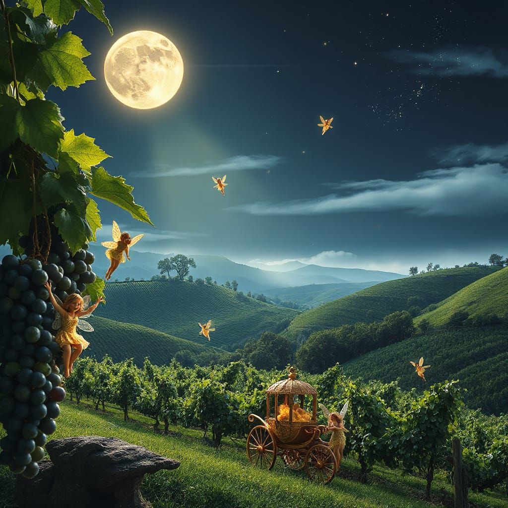 Whimsical Harvest Night Under Full Moon