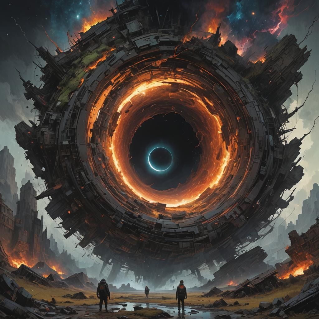 Intricate Black Hole in Universe as Digital Art