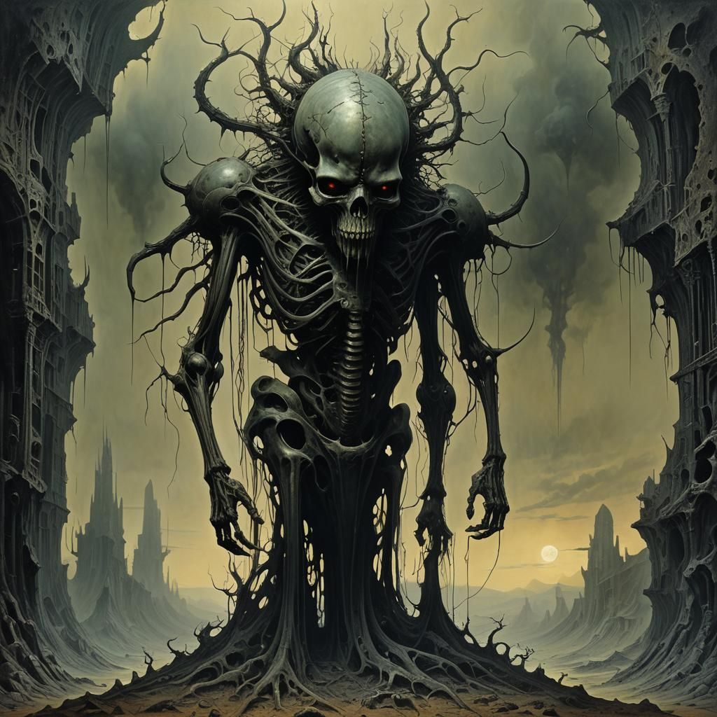 Morbid Feast: A Surreal Dark Art Image