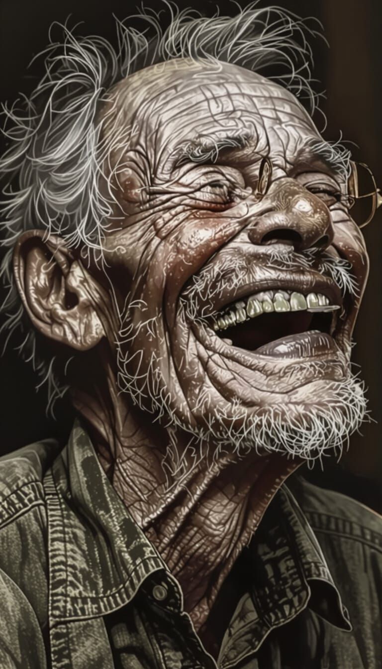Elderly Man's Portrait in Nostalgic Film Style