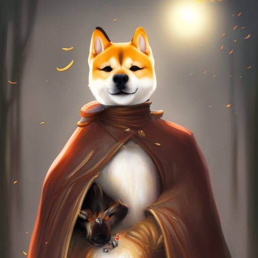 Fantasy Shiba Inu Portrait in Hyperdetailed Style