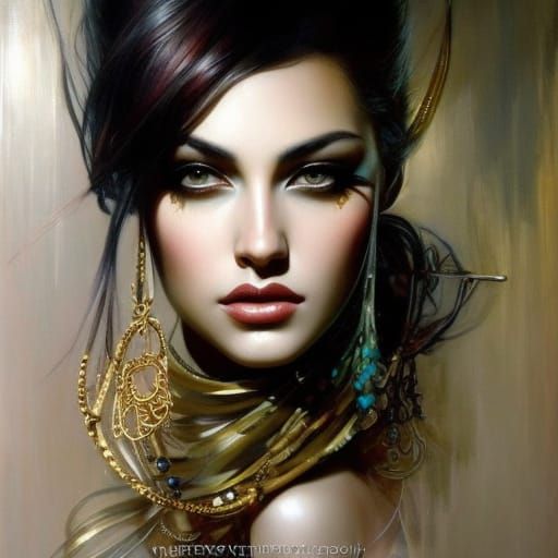 Neovictorian Woman Portrait in Detailed Digital Art Style