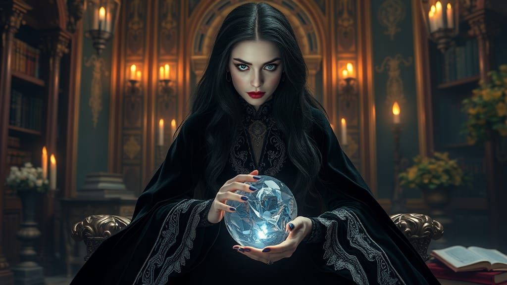 Beautiful Sorceress Portrait in Hyper-Realistic Style