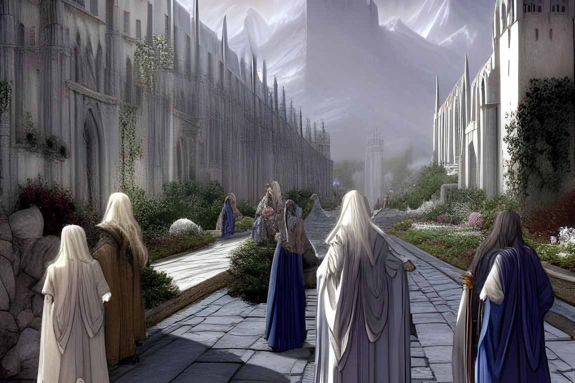 Gondolin Streets: Digital Painting in Mucha Style
