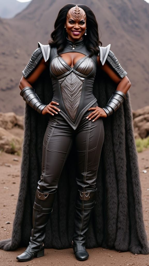 Muscular Klingon Woman in Alien Armor