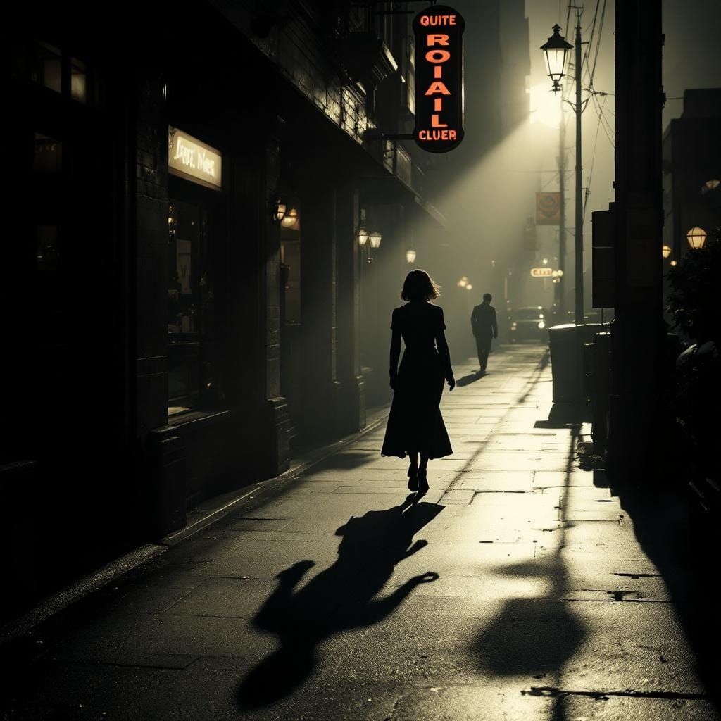 Film Noir Cityscape in Style of Hopper and Bass