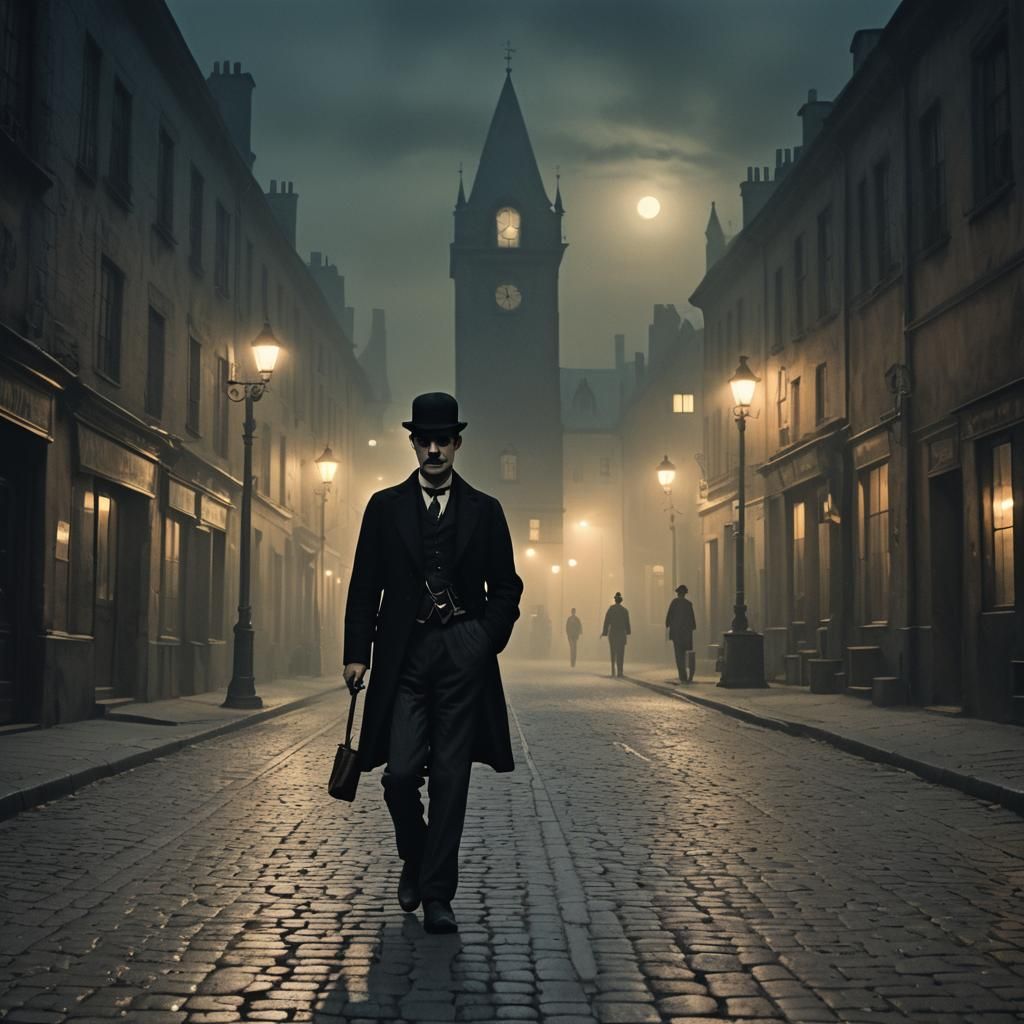 Chaplin on Misty Street, Surrealist Film Still