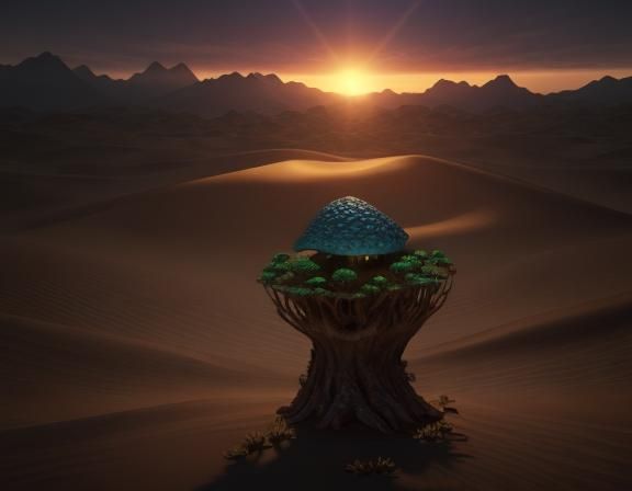 Bullywug Spellcaster in Desert, 3D Game Art