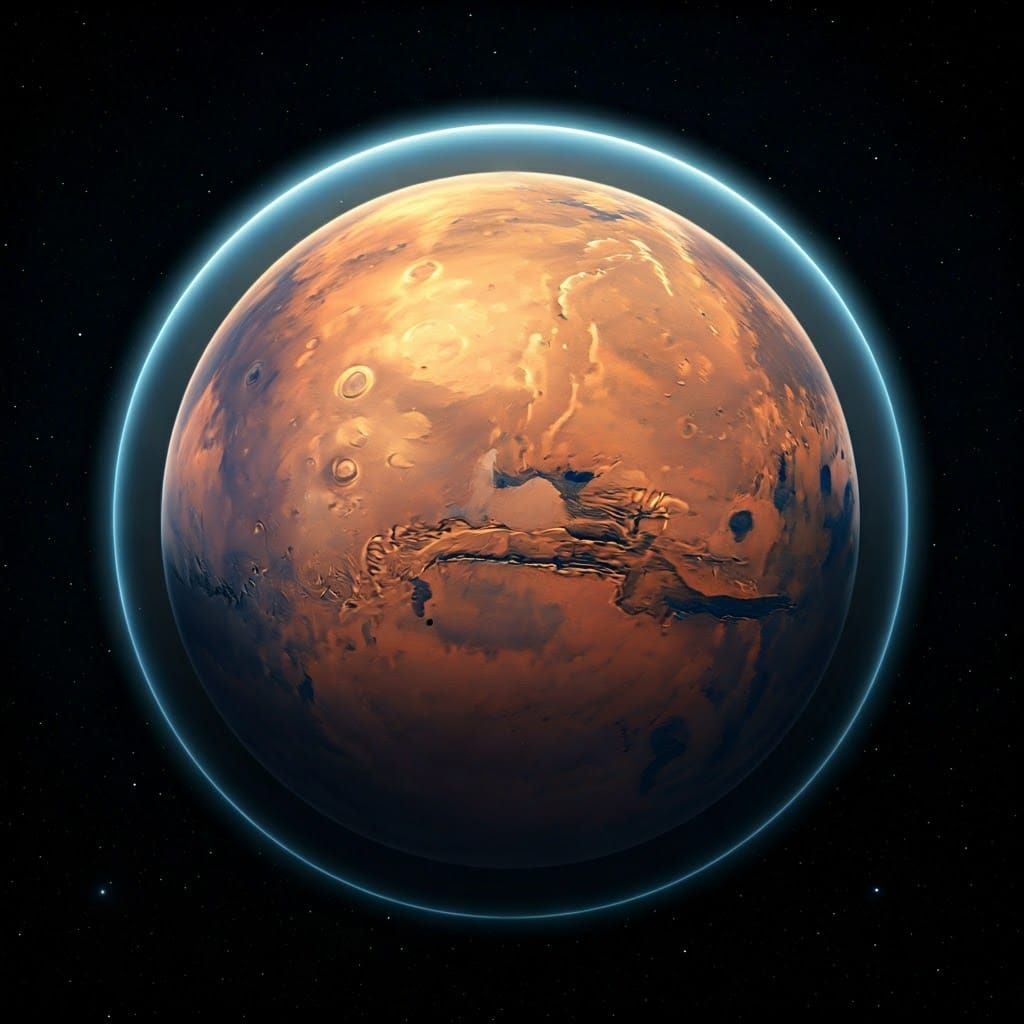 Majestic Mars in Space: A Sci-Fi Rendering