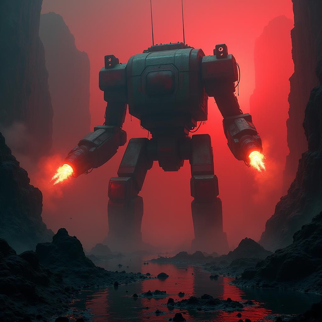 Colossal TV Mech Emerges in Submerged World